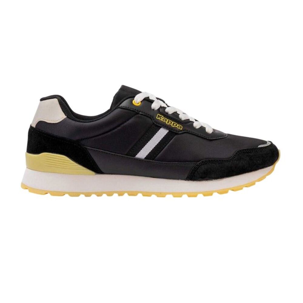 Kappa Mens Draydon Logo Suede Low Cut Sneakers / Black/Yellow